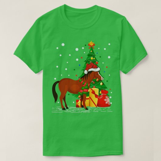 Funny Horse Lover Geschenk Weihnachtsmannmütze Wei T-Shirt (Design vorne)