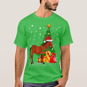 Funny Horse Lover Geschenk Weihnachtsmannmütze Wei T-Shirt