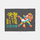 Funny Horse Lunar New Year 2026 Dabbing Design  Fleecedecke (Vorderseite (Horizontal))