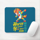 Funny Horse Lunar New Year 2026 Dabbing Design Mousepad (Mit Mouse)