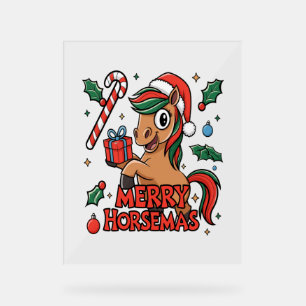 Funny Horse Merry Horsemas Acrylschild