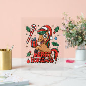 Funny Horse Merry Horsemas Acrylschild (Hochzeit)