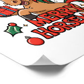Funny Horse Merry Horsemas Poster (Ecke)
