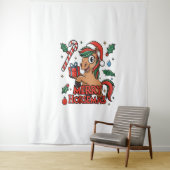 Funny Horse Merry Horsemas Wandteppich (Beispiel)