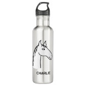 Funny Horse Personalisiert Edelstahlflasche (Vorderseite)