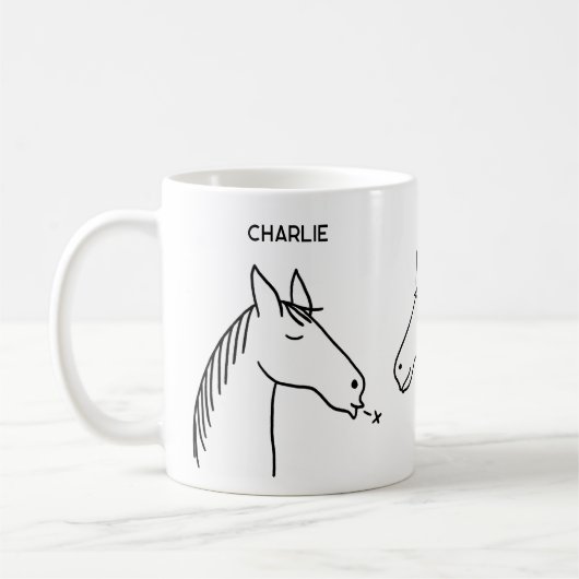Funny Horse Personalisiert Kaffeetasse (Links)