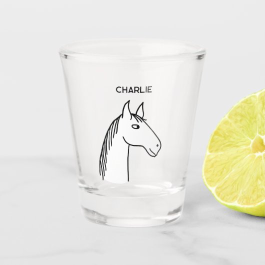 Funny Horse Personalisiert Schnapsglas (Vorderseite)