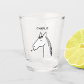 Funny Horse Personalisiert Schnapsglas (Vorderseite)