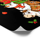 Funny Horse Santa Elf Snowman Christmas Womens Men Poster (Ecke)