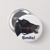 Funny Horse Smile Button (Vorne & Hinten)