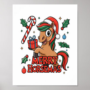 Funny Horse Sublimierung, Merry Horsemas Poster