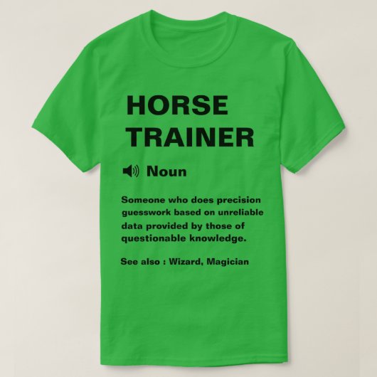 Funny Horse Trainer Definition T-Shirt (Design vorne)