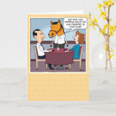 Funny Horse Waiter Birthday Karte (Gelbe Blume)