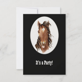 Funny Horse Western Thema Geburtstag Custom Einlad Einladung