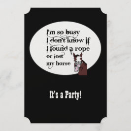 Funny Horse Western Thema Geburtstag Custom Einlad Einladung