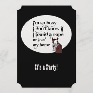 Funny Horse Western Thema Geburtstag Custom Einlad Einladung