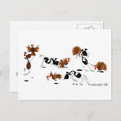 Funny Horse Wild Turkey Chase Cartoon Postcard Postkarte (Vorne/Hinten)