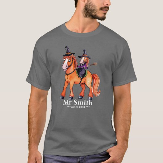 Funny Horse Witch Couple T - Shirt Tri-Blend Shirt (Vorderseite)