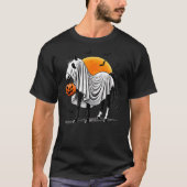 Funny Horse With Jackolantern Ghost Halloween Ride T-Shirt (Vorderseite)