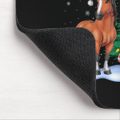 Funny Horse Xmas Tree Lights Reindeer Hat Christma Mousepad (Ecke)