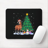 Funny Horse Xmas Tree Lights Reindeer Hat Christma Mousepad (Mit Mouse)