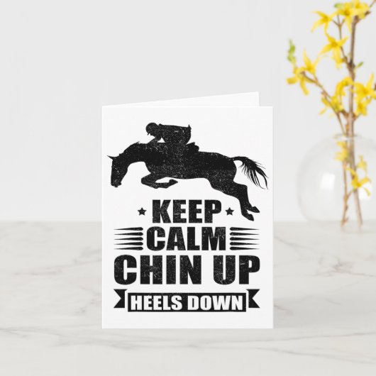Funny Horseback Riding Gift Girls Cool Chin Up Hee Karte (Gelbe Blume)
