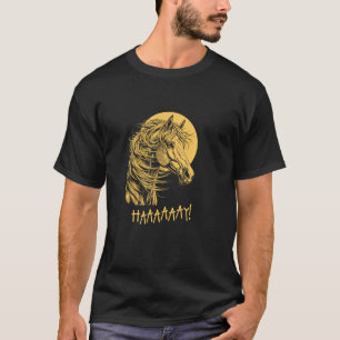 Funny Horses Hay Hello, Lässig Sarcastic Graphic T-Shirt