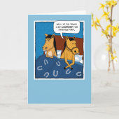 Funny Horses Love in Bed Jubiläum Karte (Gelbe Blume)