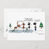 Funny Horses Stechen Cartoon Postkarte (Vorne/Hinten)