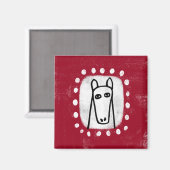 Funny Horst on Red Kühlschrank Magnet (Vorderseite/Rückseite)
