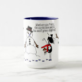 Funny Horst & Snowman Cartoon Tasse (Zentrum)