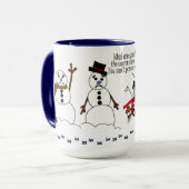 Funny Horst & Snowman Cartoon Tasse (Vorderseite Links)