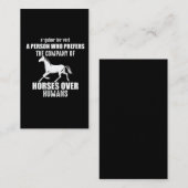 Funny Horst Sprichwort Geschenk für Pferde Lover G Visitenkarte (Vorne/Hinten)