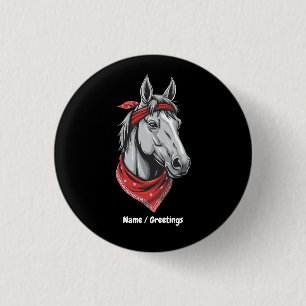 Funny Horvers Rote Bandana Girls Niedlich Button