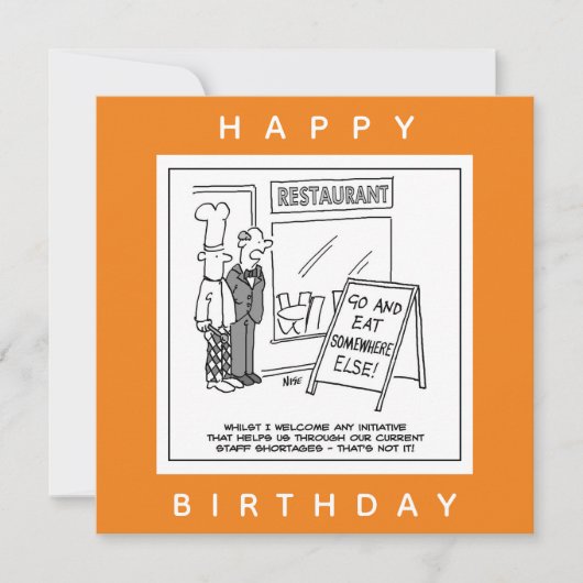 Funny Hospitality Industry Personalmangel Karte (Vorderseite)