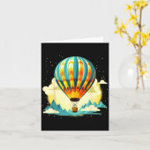 Funny Hot Air Balloon For New Adventures Lovers  Karte (Gelbe Blume)