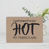 Funny Hot Bridesmaid / Vorschlag für eine Trauzeug Einladung (Stehend Vorderseite)