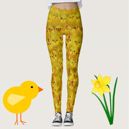 Funny Hot Chick Chicken Legs Yellow Oaster Leggings