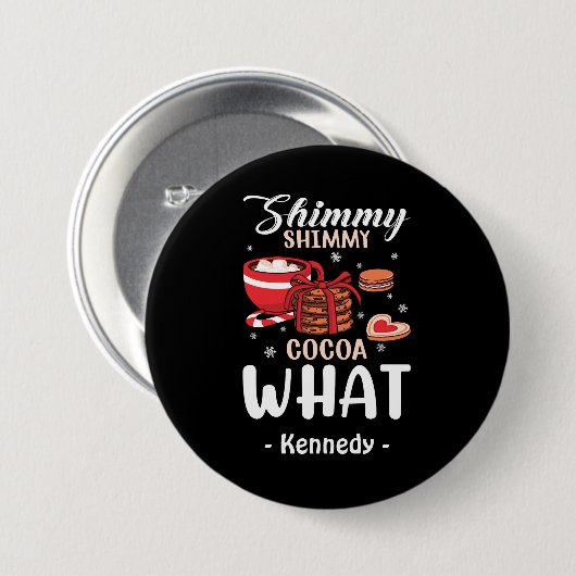 Funny Hot Chocolate & Cookie Winter Button (Vorne & Hinten)