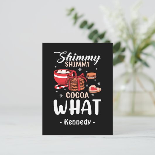 Funny Hot Chocolate & Cookie Winter Postkarte (Stehend Vorderseite)