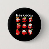 Funny Hot Cocoa Santa Elf C Merry Christmas Pajama Button (Vorderseite)