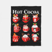 Funny Hot Cocoa Santa Elf C Merry Christmas Pajama Fleecedecke (Vorderseite)