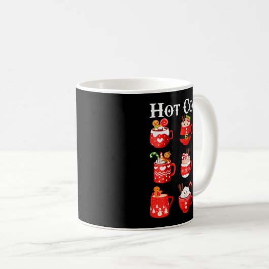 Funny Hot Cocoa Santa Elf C Merry Christmas Pajama Kaffeetasse (VorderseiteRechts)