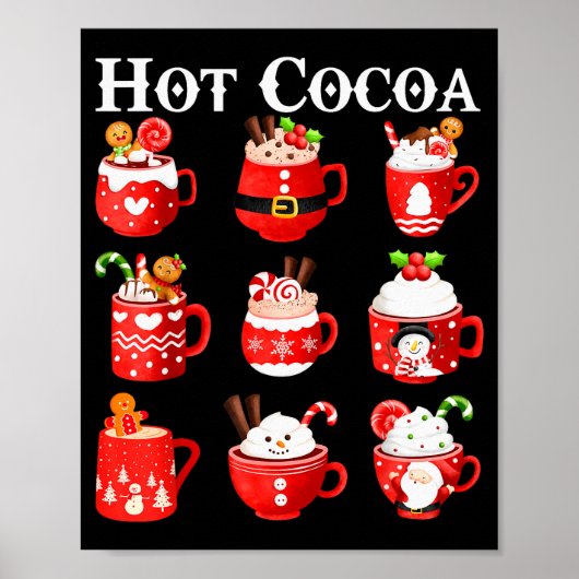 Funny Hot Cocoa Santa Elf C Merry Christmas Pajama Poster (Vorne)