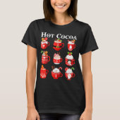 Funny Hot Cocoa Santa Elf C Merry Christmas Pajama T-Shirt (Vorderseite)