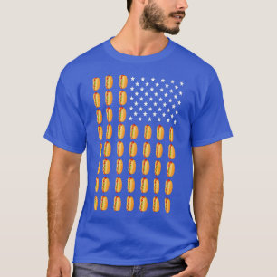 Funny Hot Dog American Flag Frankfurter Men T-Shirt
