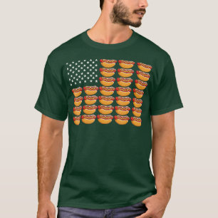 Funny Hot Dog American Flag Patriotic 4. T-Shirt