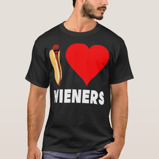 Funny Hot Dog Design I Liebe Dackeln Herz GRILLEN T-Shirt (Vorderseite)