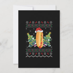Funny Hot Dog Dish Lover Xmas Ugly Hot Dog Christi Einladung