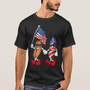 Funny Hot Dog Firecracker 4. Juli Merica USA T-Shirt